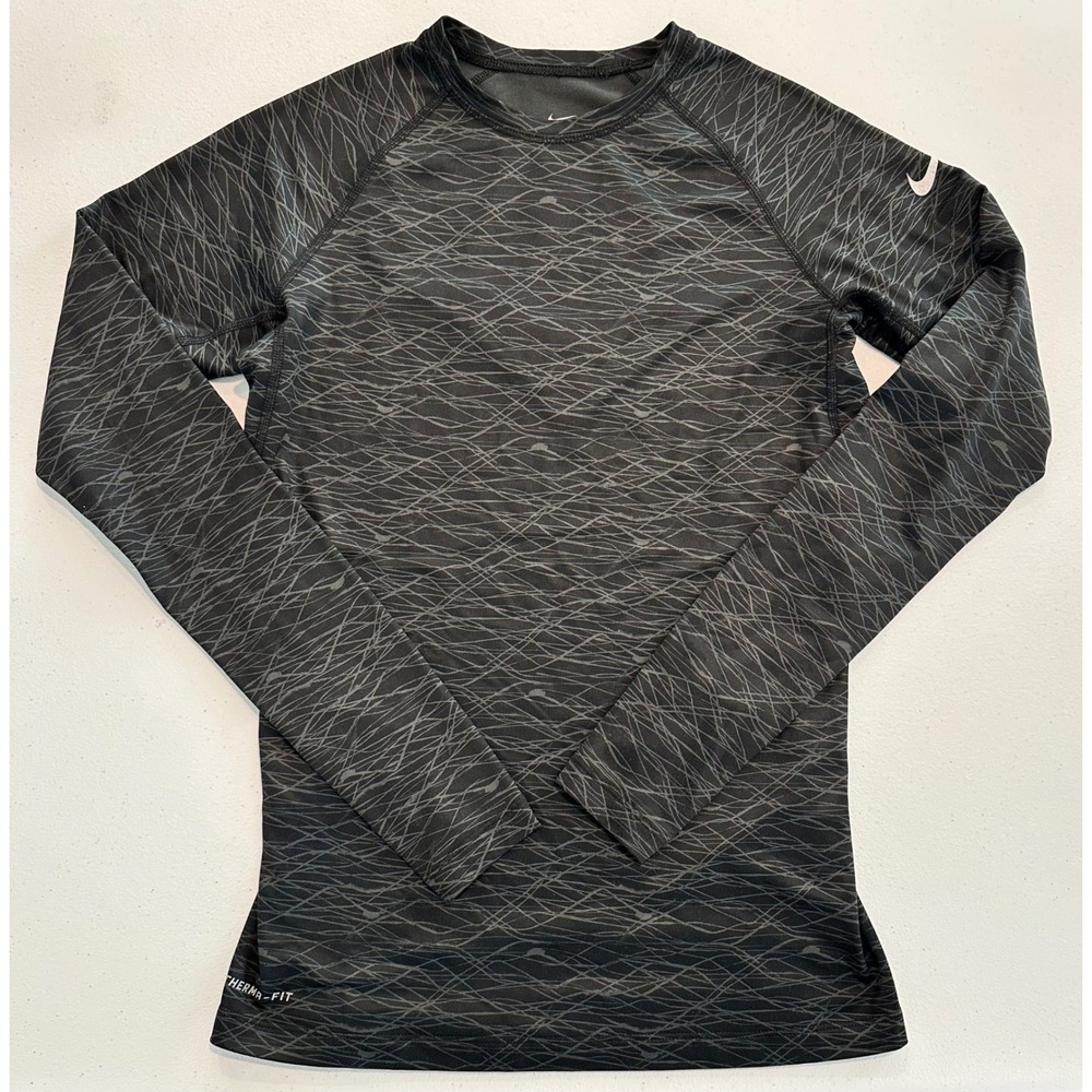Nike Pro Combat Dri Fit Black Long‎ Sleeve Athletic Shirt Women's Size Medium